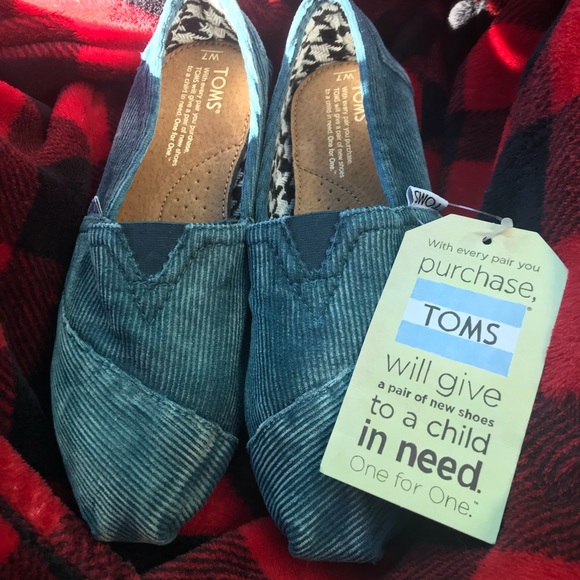 Toms Shoes - 🌸 FINAL PRICE 🌸 NWT Toms Teal Corduroy Shoes